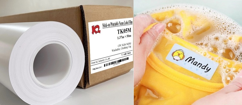 Washable Clothing Label Material for Care Tags Materiale per etichette di abbigliamento lavabili per etichette di cura